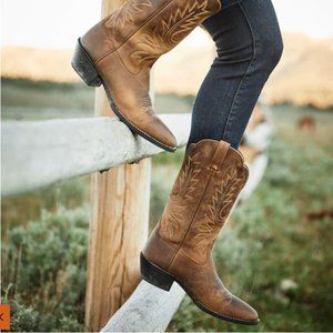 Ariat Women's Heritage R Toe Western Cowboy Boot Brown Size 7.5 B